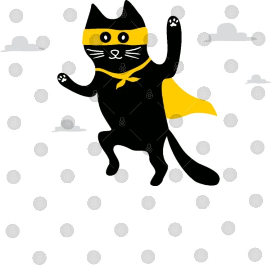 cat superhero is flying in the sky Digital Files