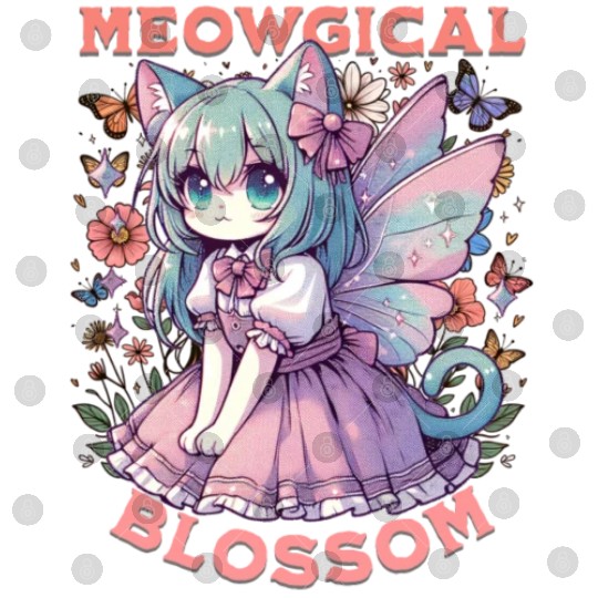 Meowgical Blossom Enchanting Fairycore Cat Fantasy Digital Files