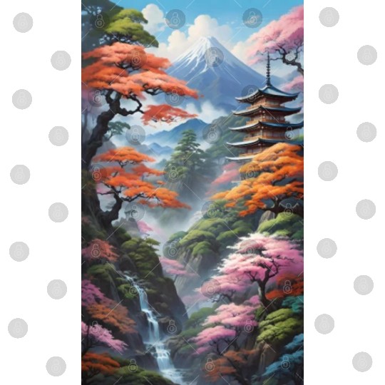 Japanese mountain Digital Files