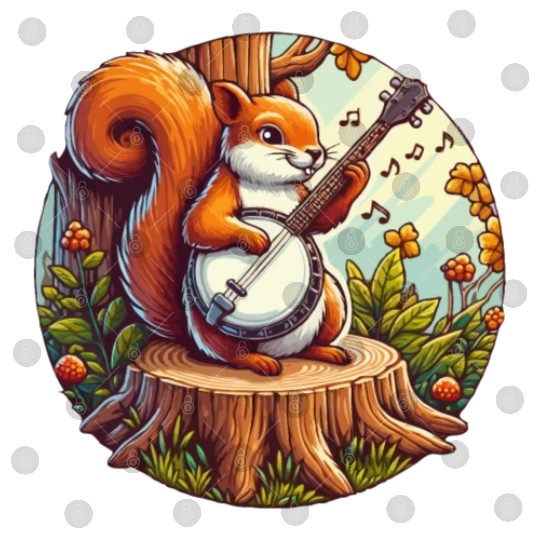Squirrel Playing Banjo Digital Files