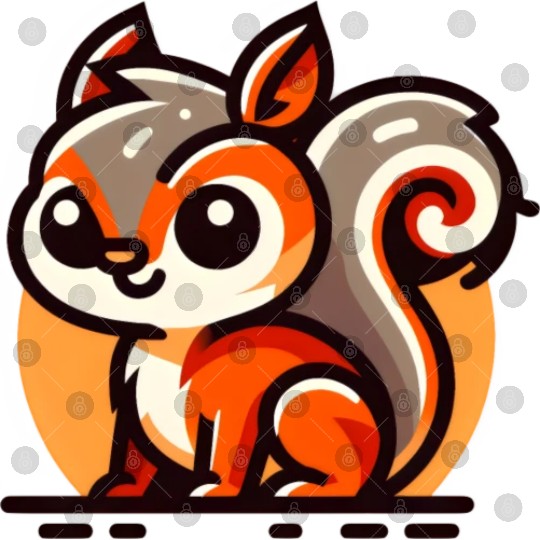 Sweet Smiling Squirrel with big Eyes Digital Files