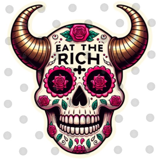 Horned Sugar Skull, eat the rich skull Digital Files