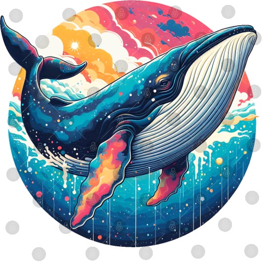colorful whale Digital Files