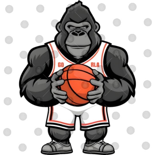 Funny Gorilla Playing Basketball Digital Files