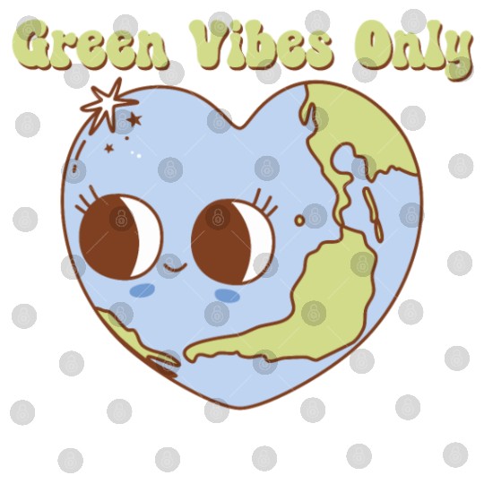 Green Vibes Only Retro Earth Mascot Digital Files