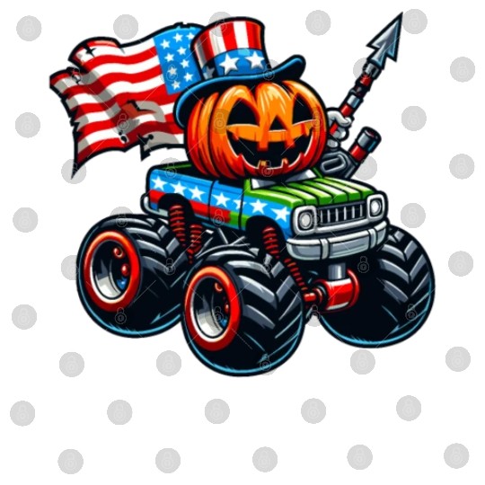 Pumpkin Riding Monster Truck 4th Of July Independe Digital Files
