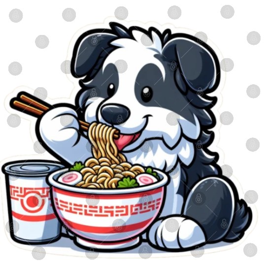 Border Collie Love Ramen Digital Files