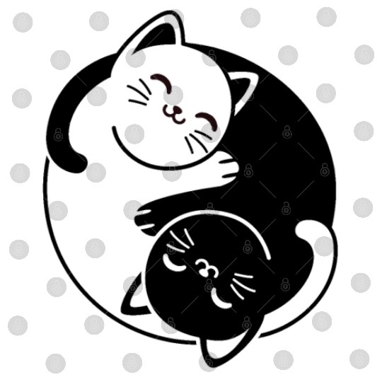 Yin and Yang Cats Digital Files