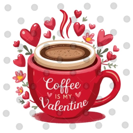 coffee mug with coffee is my valentine Digital Files