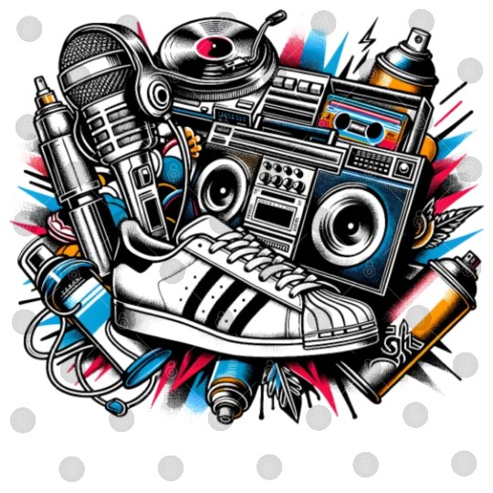 AI 1980s Hip Hop Collage Digital Files