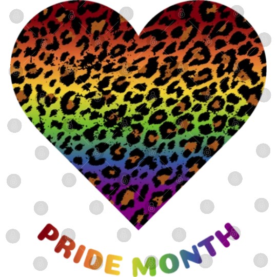 LGBTQ+Pride Month Rainbow Heart Leopard pattern Digital Files
