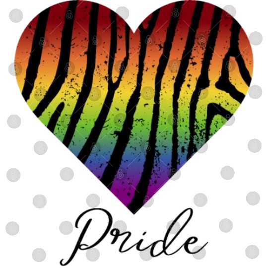 LGBTQ+Pride Rainbow heart-pattern tiger leather Digital Files