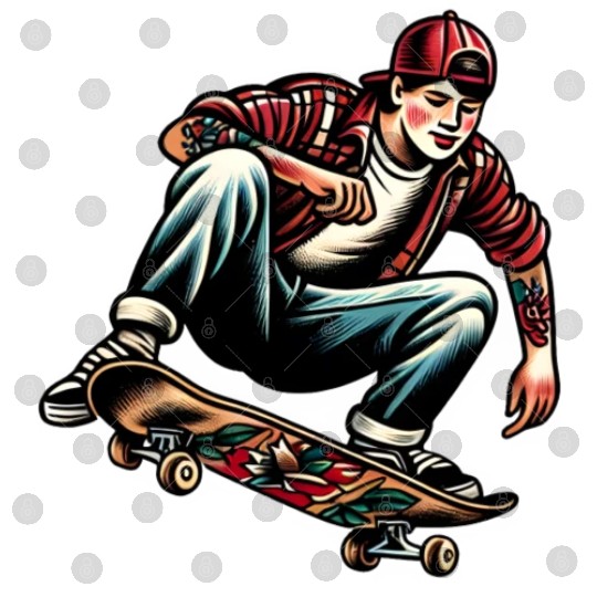 AI Old School 90s Teen Skater Digital Files