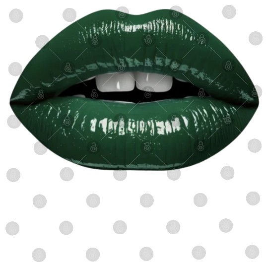 Glossy deep green lips Digital Files