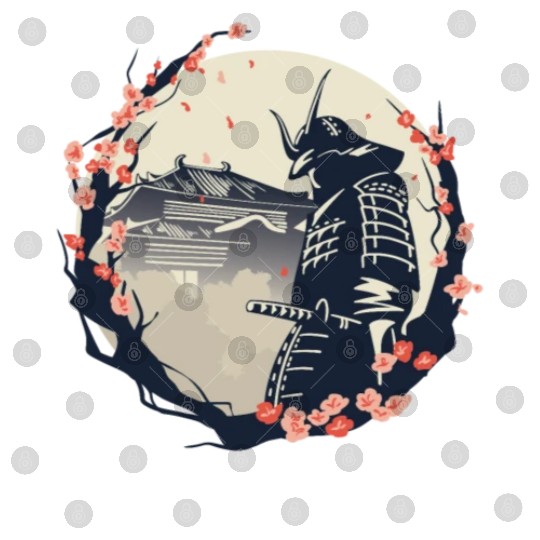 Samurai Cherry Blossoms Japan Japanese Digital Files
