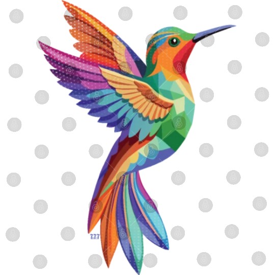 Geometric Hummingbird Digital Files