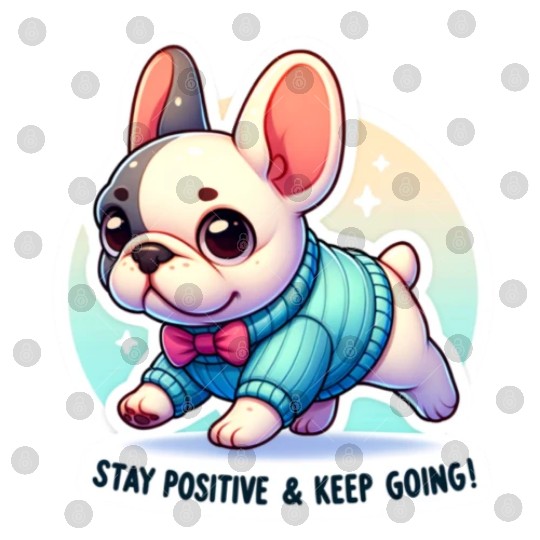 Stay Positive French Bulldog Motivational Words Digital Files