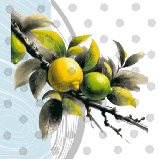 Green and yellow lemon Digital Files