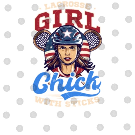 4th Of July Lacrosse Lacrosse Girl Chick With Stic Digital Files
