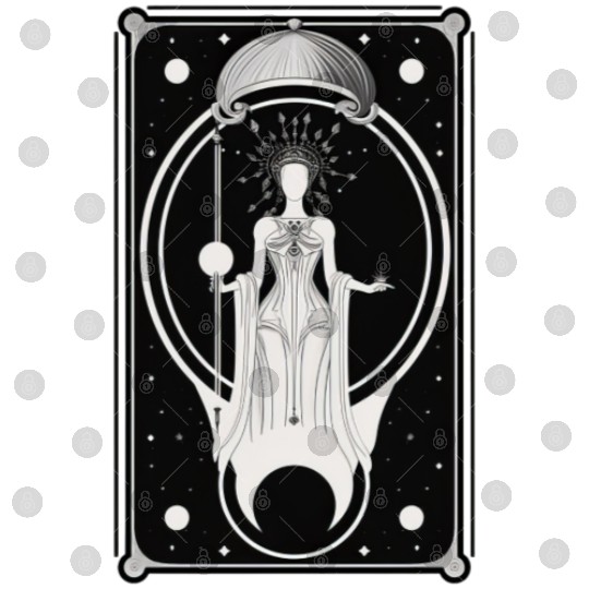 Crescent Moon Tarot Card Astrology Occult Digital Files