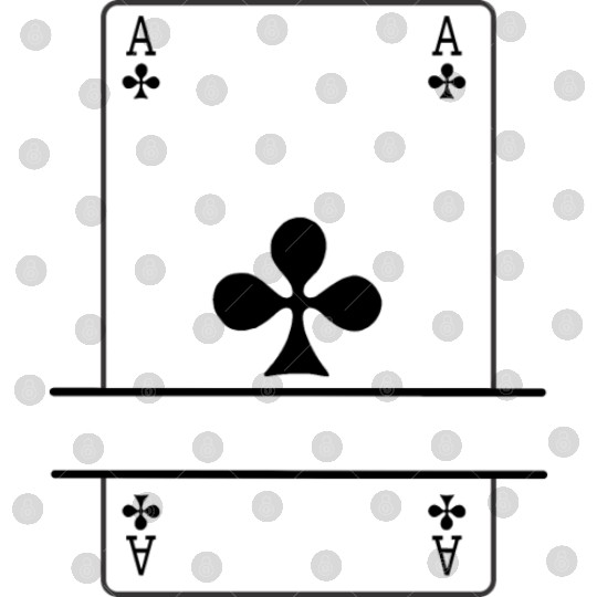 Playing card Club ace with banner space Digital Files