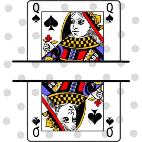 Playing card queen of spades with banner space Digital Files