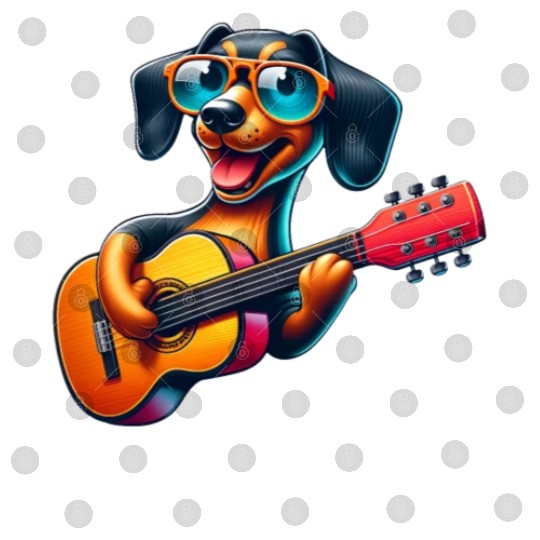 Dachshund Guitarist Guitar Music Dog Digital Files