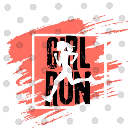 Running Girl Sporty Fitness. Digital Files