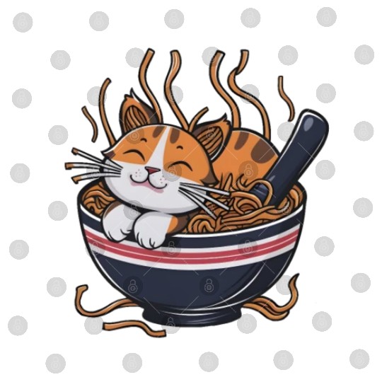 Kawaii Otaku cat Ramen Bowl Japanese Noodles Lover Digital Files
