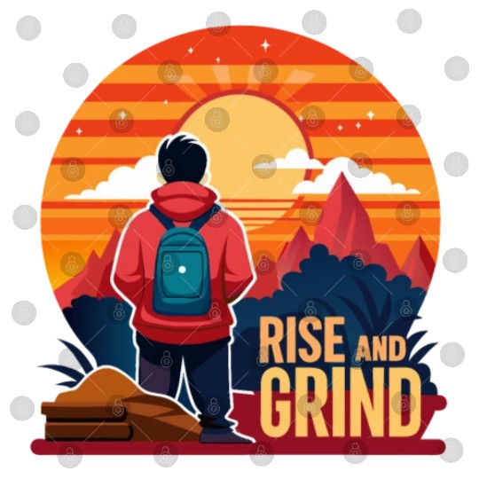 Rise and Grind - Sunrise Hustle Motivation Digital Files