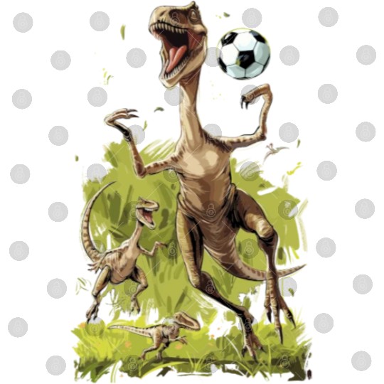 Soccer Ball Velociraptor Dinosaur Football Digital Files