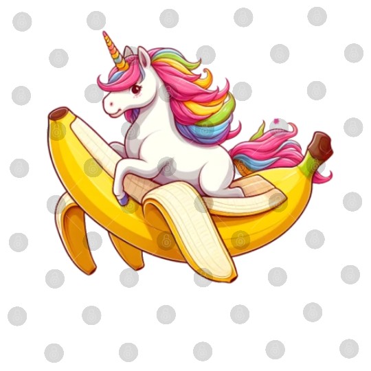 Unicorn rides banana Digital Files