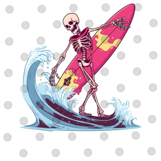 Surfer Skeleton Beach Summer Vibes Digital Files