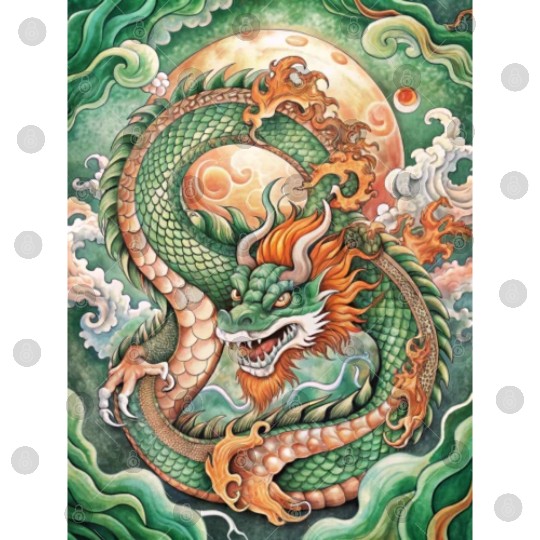 Traditional Chinese Dragon Ink Style Digital Files