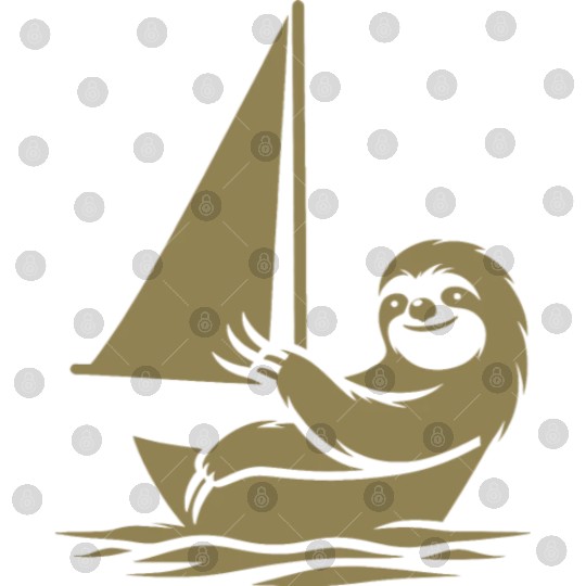 Minimalist sailing dinghy sloth summer Digital Files