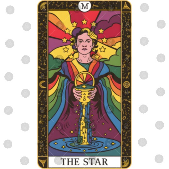 Gay Pride The Star Tarot Card, LGBTQ Tarot Card Digital Files