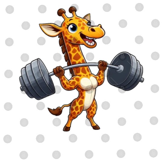 Giraffe Weightlifter Workout Dumbbell Fitness Digital Files
