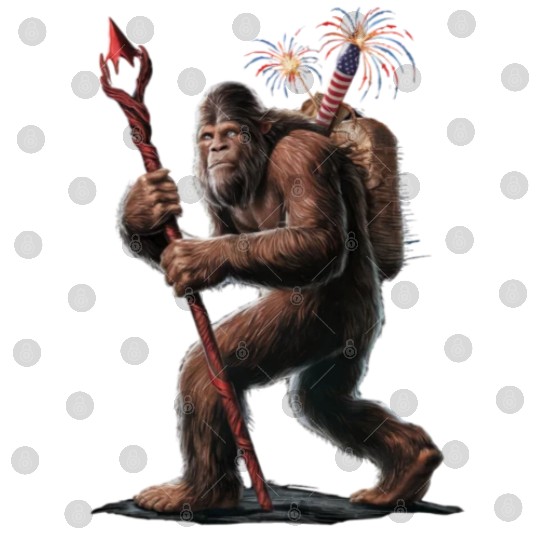 Bigfoot Fireworks 4th of July Usa Flag Sasquatch Digital Files