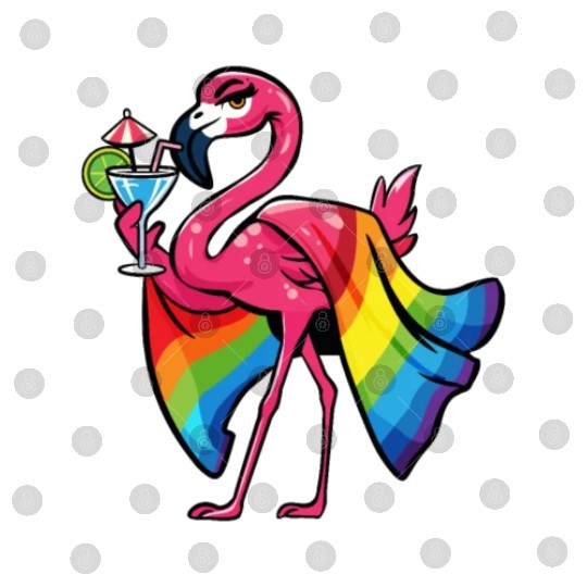 Pink Flamingo Pride Flag LGBT Funny Tropical Digital Files