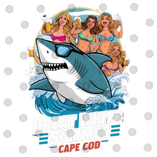 Stylish Great White Shark Digital Files (Cape Cod)