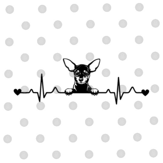 Cute Miniature Pinscher Dog Heartbeat Pulse ECG Digital Files