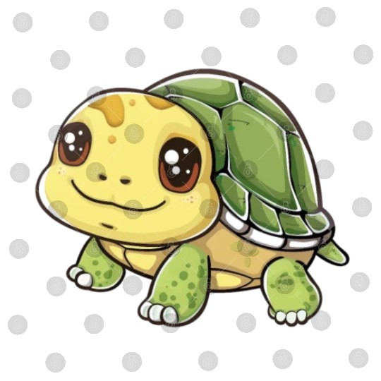 Adorable Smiling Turtle Character Digital Files