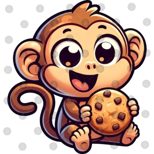 Chimpanzee with Cookie Sweet Treat Digital Files