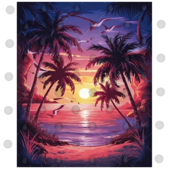 summer beach "Tropical Twilight Serenity" Digital Files