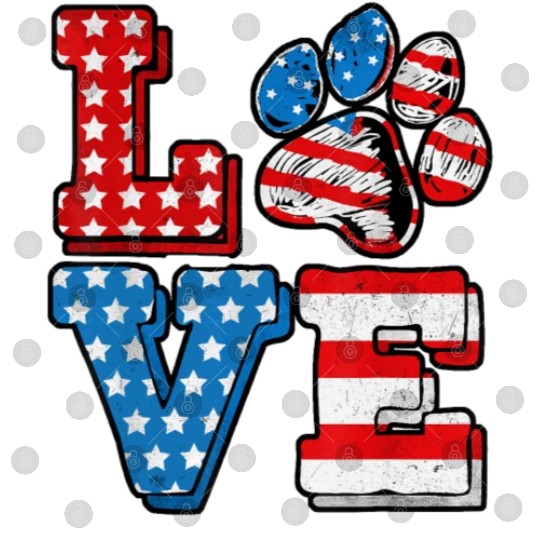 US Flag Patriotic Dog Cat Paw Print 4th Of July Digital Files