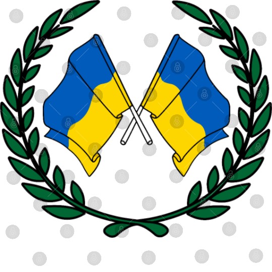 Flags Ukraine in laurel wreath Digital Files