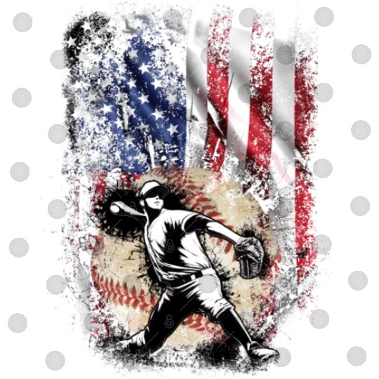 Patriotic American Flag Baseball Pitcher Digital Files
