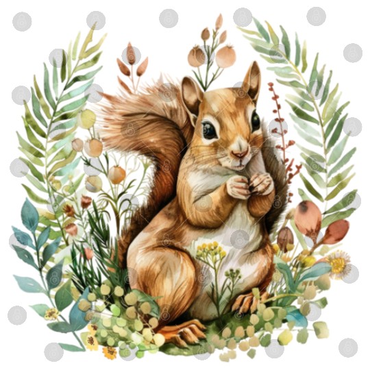 Squirrel Clipart - Woodland Creatures Art, Cute Digital Files