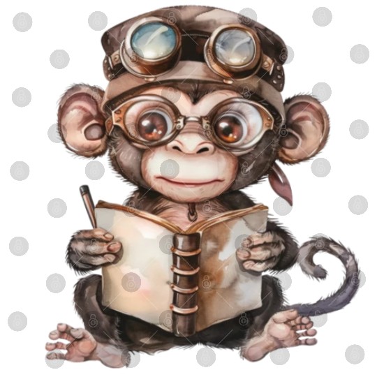 Watercolor Cute Reading Animals, Reading Animal Digital Files