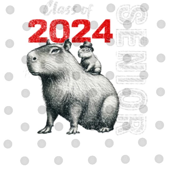 Fun Trendy Unique Capybara Graduation Digital Files